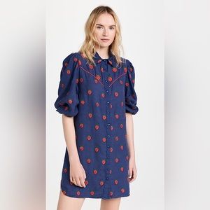FARM Rio Strawberry Cross Stitch Mini Dress